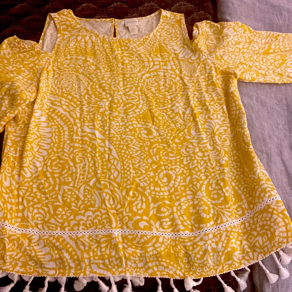 Chico’s cold shoulder top!